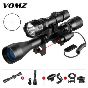 VOMZ 3-9X40 Sritį su Žibintuvėlis Lazerinis tolimatis tipo Tinklelis Medžioklė, Elnių Oro Šautuvas Arbaletas Mil Dot Tinklelis Riflescope Taktinis