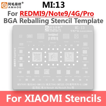MI13 BGA Reballing Trafaretas Už Xiaomi Redmi 9 Note9 CPU PM6350 PM4250 SM7225 MT6769V MT6358VW PM7250B WCN3991 77040 78190 PA IC