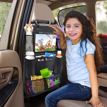 Automobilių galinių sėdynių Saugojimo Krepšys Su Touch Screen Tablet Turėtojas Auto Saugojimo Kišenės Padengti Automobilio Sėdynės anti-smūgis Atgal Organizatorius Vaikams