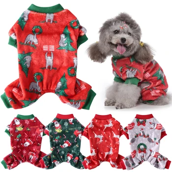 Kalėdų Naminių Šunų apranga Žiemą Šiltas Šuo Jumpsuits Pižama Maži Šunys, Šuniukas Katės Čihuahua Drabužių Augintinio Kailis Priedai