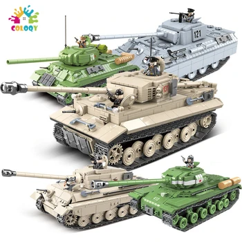 WW2 Karinės Armijos M26 Pershine Bakas Blokai King Tiger Tank Karių Mini figūrėlių, Žaislai Vaikams Gimtadienio Dovanos