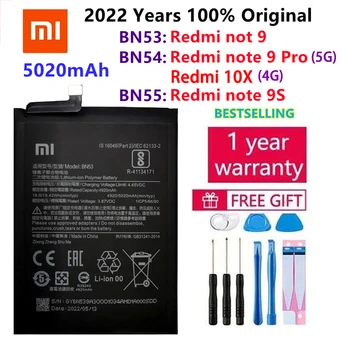 100% Originalus 5020mAh BN53 BN54 BN55 Bateriją Už Xiaomi Redmi 9 Pastaba Pro 9S Bateria Mobiliojo Telefono Baterijas Įrankiai