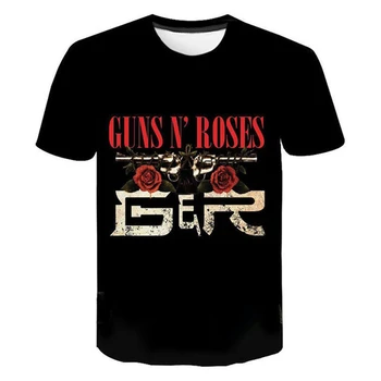 2022 Guns N Roses, 3D Atspausdintas Mados vyriški T-Shirt Vasaros Atsitiktinis O-Kaklo trumpomis Rankovėmis Streetwear Negabaritinių Vyrams Marškinėliai ir Topai