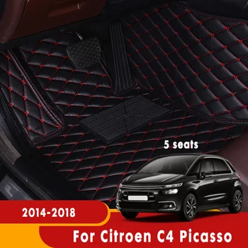 Dėl Citroen C4 Picasso 5 sėdimos vietos 2014 2015 2016 2017 2018 Automobilių Kilimėliai Kilimai Dekoro Floorliner Odos Brūkšnys Citron grand