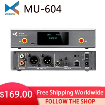 XDUOO MU-604 MU604 DSD64-256 Dekoderis Dvi USB Sistemos DAC Dual ES9018K2M Chip Paramos AUX Subalansuota XLR Išėjimas Ausinių AMP Player