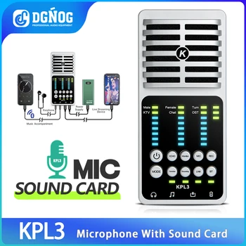 DGNOG KPL3 Garso Plokštę Su USB Garso Sąsaja , Kondensatoriaus Mikrofonas Live Transliacijos Telefono/VNT Įrašymo Gitaros Garso plokštė