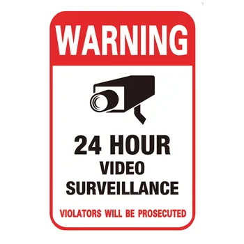 Karšto Pardavimo Patvarus 24 Valandų CCTV Vaizdo Stebėjimo Stebi vaizdo Kameros Apsaugos Sistemos Įspėjamasis Ženklas, lipnios Sienos Lipdukai