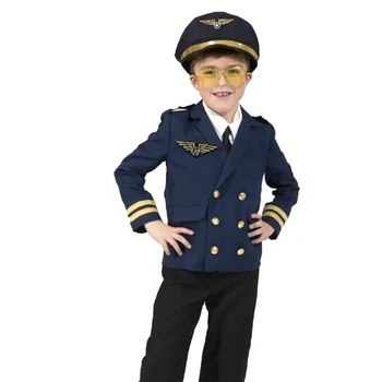 Orlaivio Kapitono Uniforma Cosplay Pilotai Šalis, Berniukas, Mergaitė 3-9years vaikų Helovinas kostiumas