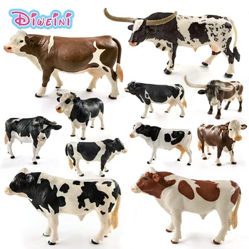 Naujas Karvė Modeliavimo Ūkyje Galvijų Jautis Jautis gyvūnų modelio veiksmų skaičius, namų dekoro berniukas mergaitė Dovana Vaikams Švietimo žaislas vaikams