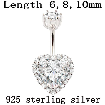 Nekilnojamojo 925 sterlingas sidabro bamba žiedas moterims fine jewelry širdies auskarai papuošalai S925 6 8 10 mm bamba baras cirkonis akmenys
