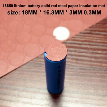 100vnt/daug 18650 baterijos priedai neigiamą kieto izoliacija mygtukai raudonos miežių popieriaus ličio baterija specialios meson įpjovomis kilimėlis