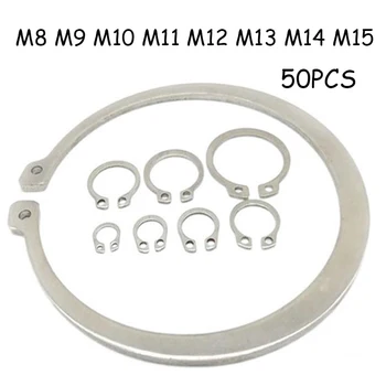 50PC Veleno Vidinį Fiksavimo žiedą C Tipo Veleno Išlaikyti Žiedas Fiksavimo žiedas Snap Žiedas 304 Nerūdijančio Plieno Apkabos, spyruokline Poveržle M8-M15
