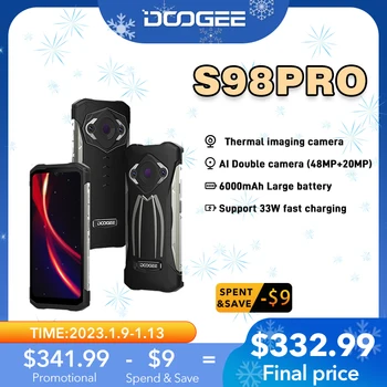 DOOGEE S98 Pro Tvirtas Telefonas Terminio Vaizdo Kameros InfiRay® Išmanųjį telefoną G96 6.3